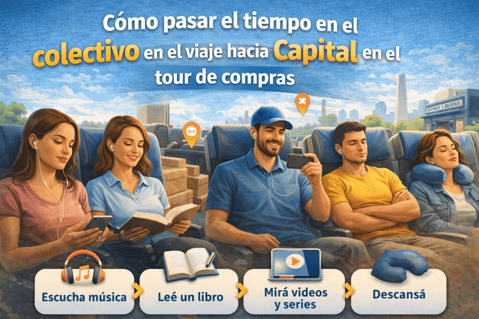 Como pasar el tiempo en el colectivo en el viaje hacia capital en el Tour de Compras