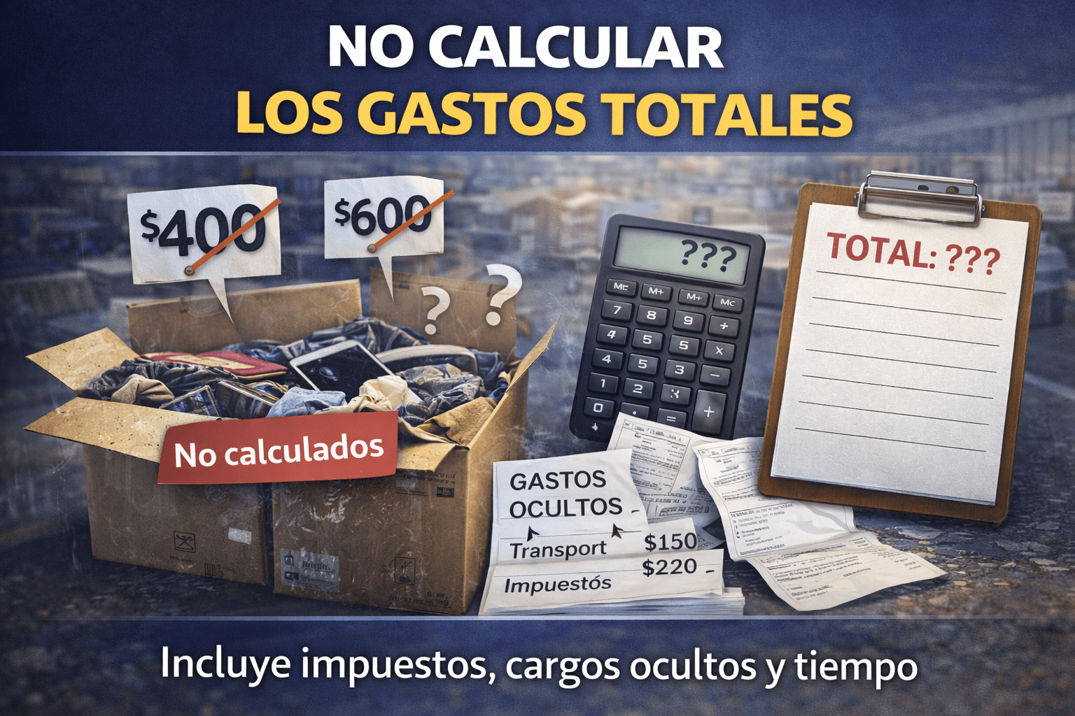 No calcular los gastos totales No calcular los gastos totales